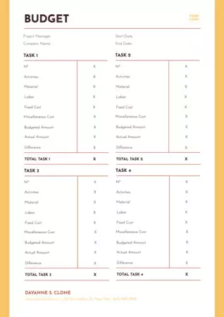 Edit a budget template