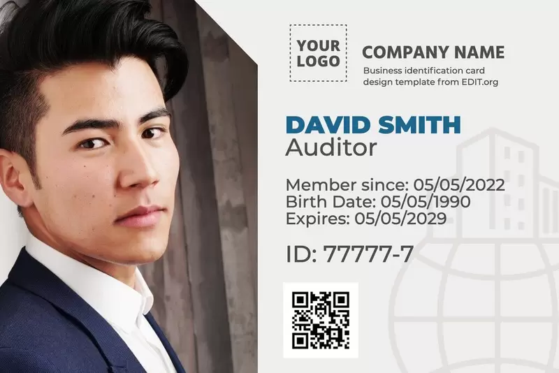 Customizable employee id card format
