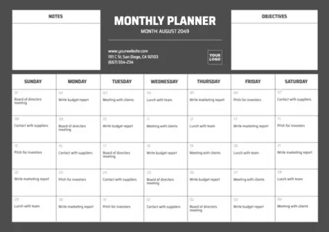 Edit a monthly planner