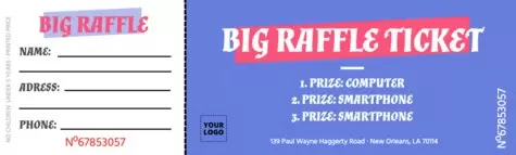 Edit a raffle ticket template