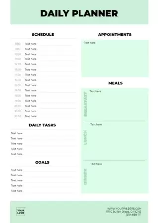 Edit a daily planner