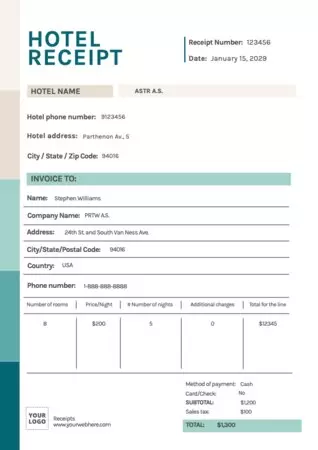 Edit a receipt sample