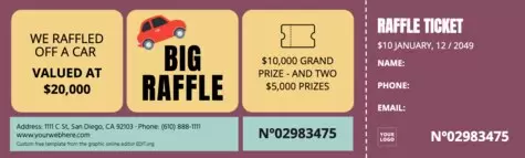 Edit a raffle ticket template