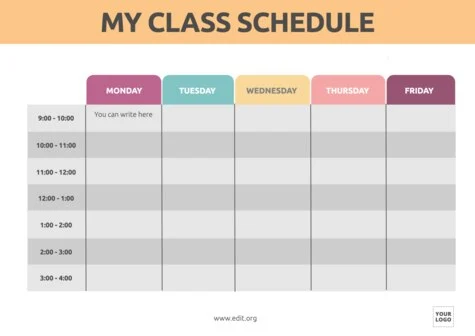 Edit a weekly planner
