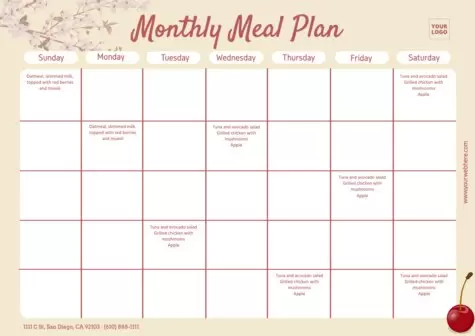 Edit a monthly planner