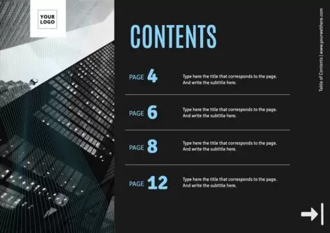 Edit a list of contents template