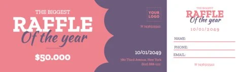 Edit a raffle ticket template
