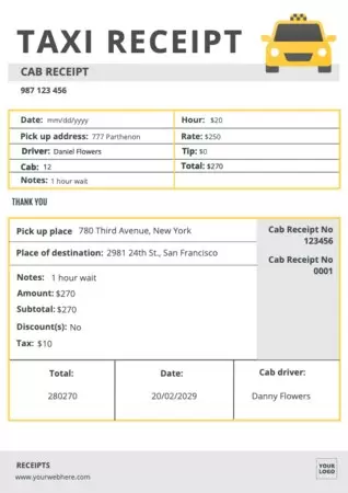 Edit a receipt sample