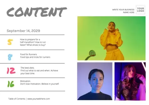 Edit a list of contents template