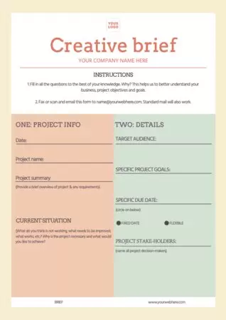 Edit a creative brief sample