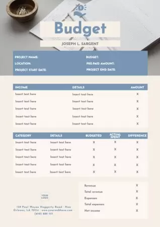 Edit a budget template