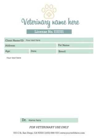 Edit a blank prescription form