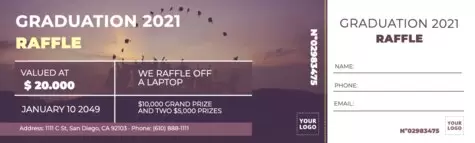 Edit a raffle ticket template
