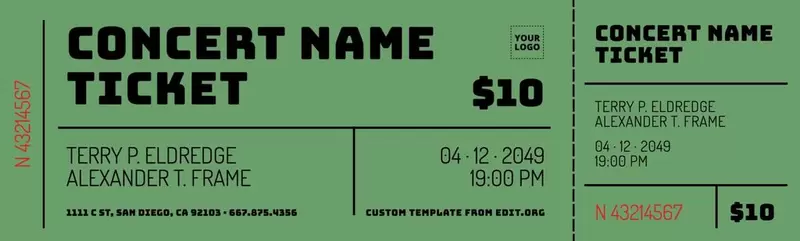 Concert ticket design template to download