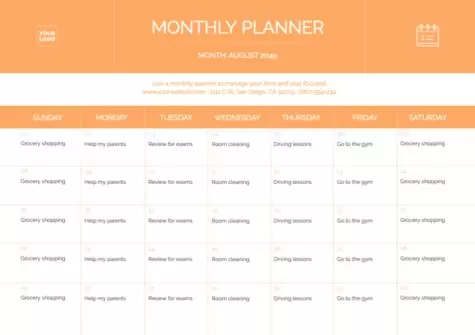 Edit a monthly planner