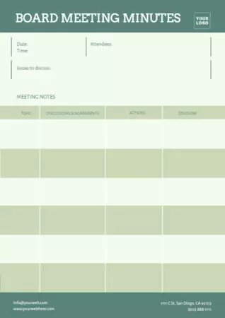 Edit a Minutes template