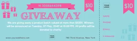 Edit a raffle ticket template