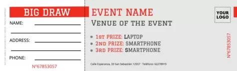 Edit a raffle ticket template