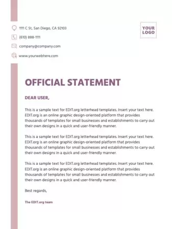 Edit a letterhead