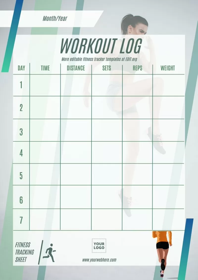 Fitness tracker template to print