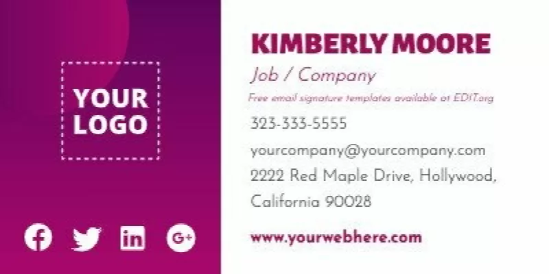 Editable gmail email signature template