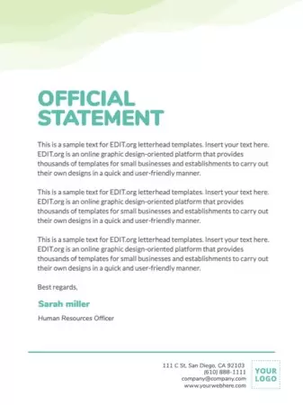 Edit a letterhead