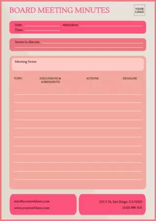 Edit a Minutes template