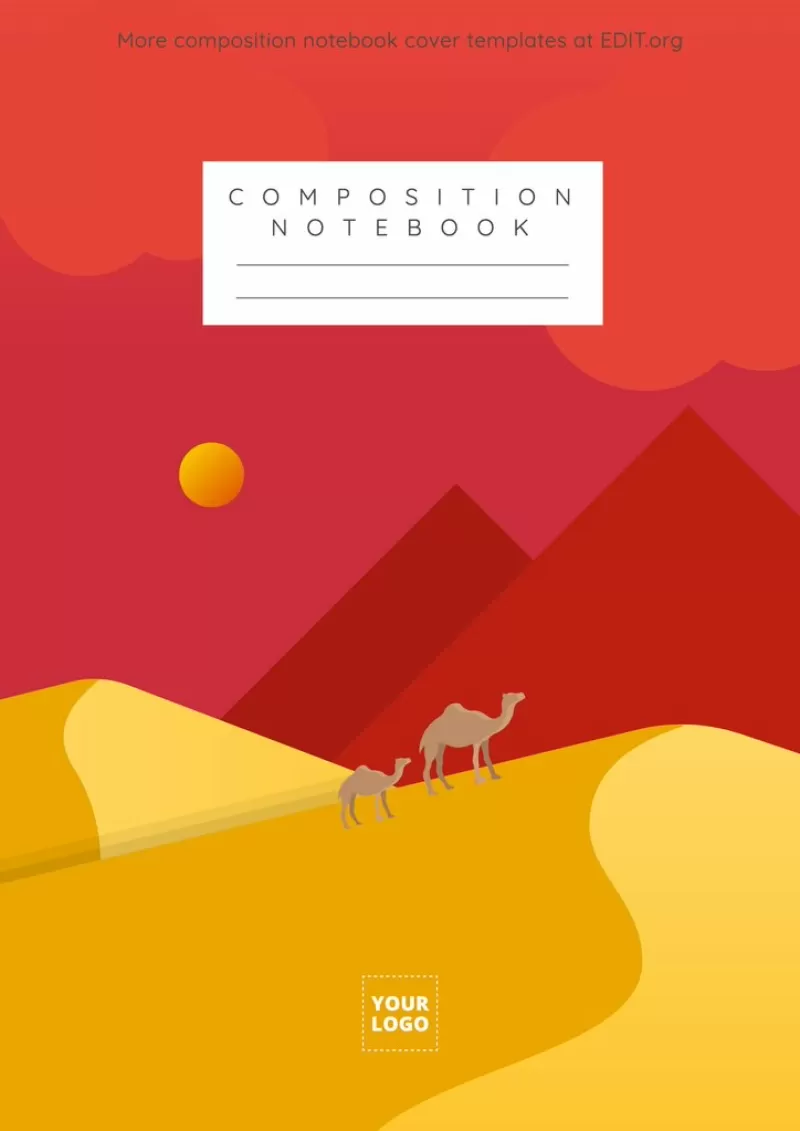 Composition notebook design cover printable