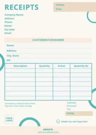 Edit a receipt sample