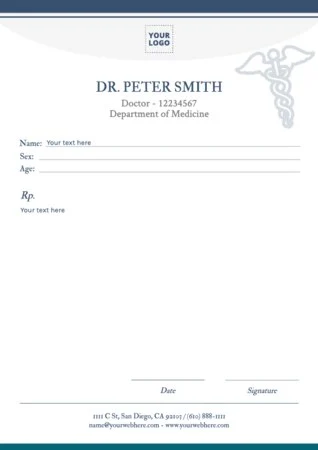 Edit a blank prescription form