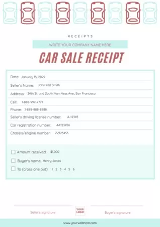 Edit a receipt sample
