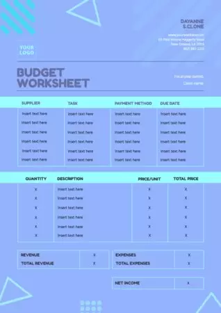 Edit a budget template