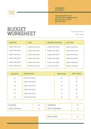 Edit a budget template