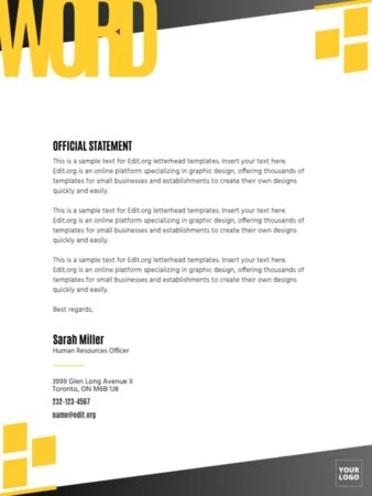 Edit a letterhead