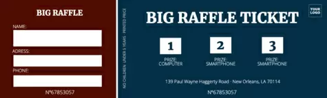 Edit a raffle ticket template
