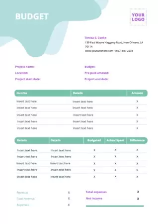 Edit a budget template