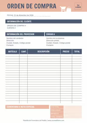 Hojas de Pedidos