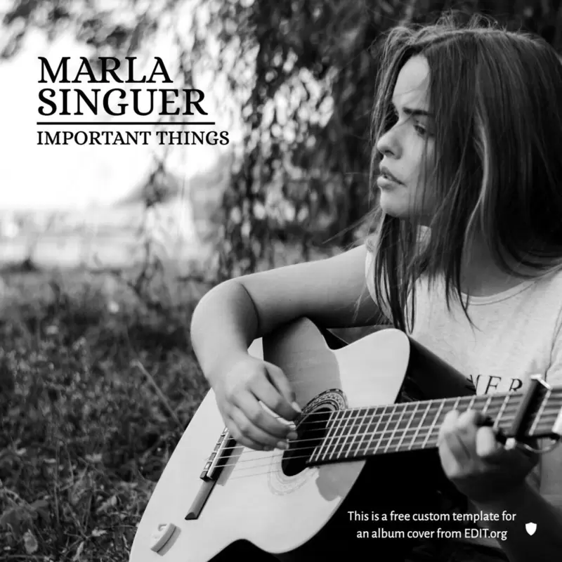 Album cover black and white template