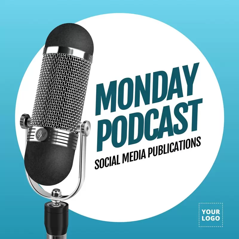 Podcast cover template with micro and circle