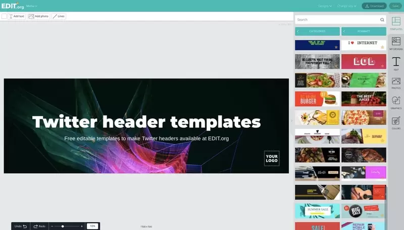 Online Twitter cover image maker