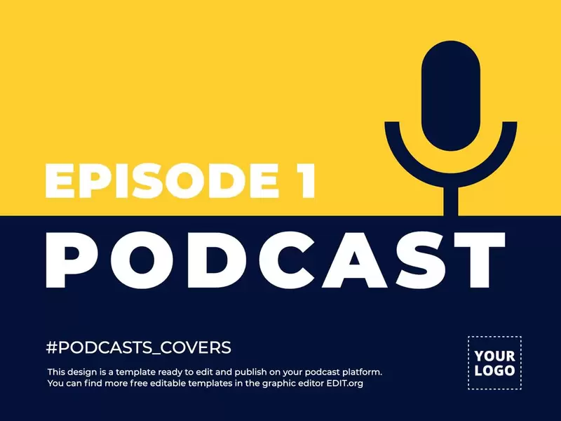 Podcast cover editable template for free