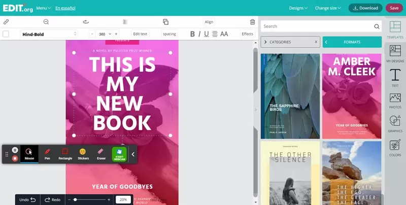 Free book cover editor