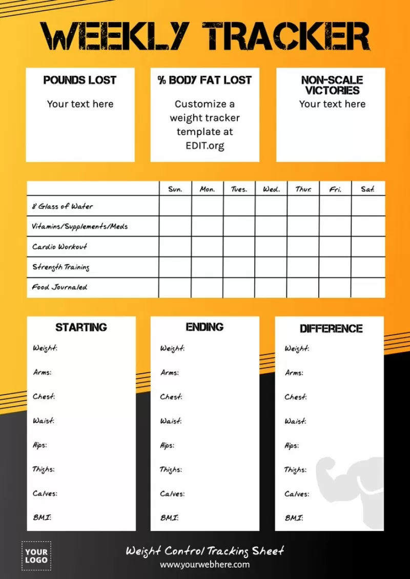 Editable weight loss spreadsheet templates