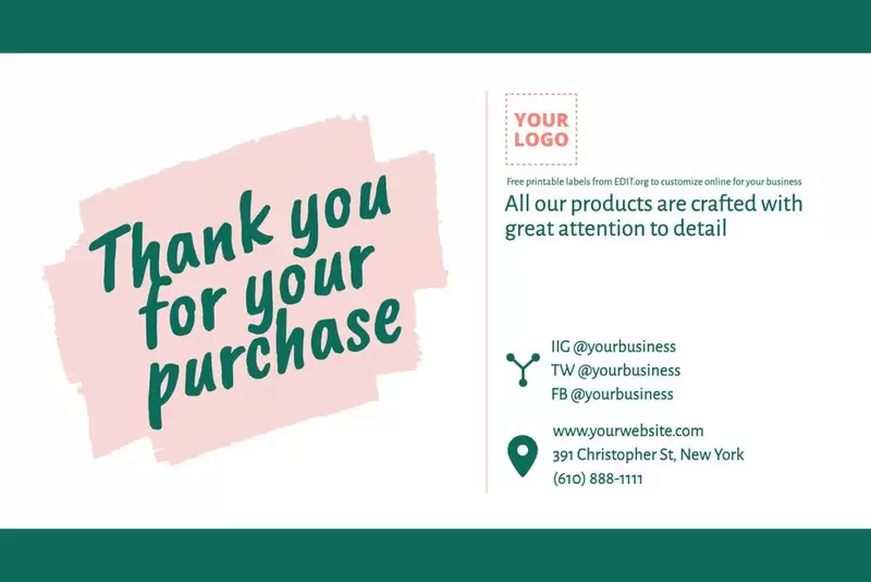 Thank you blank label templates for products