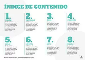 Tablas de Contenido