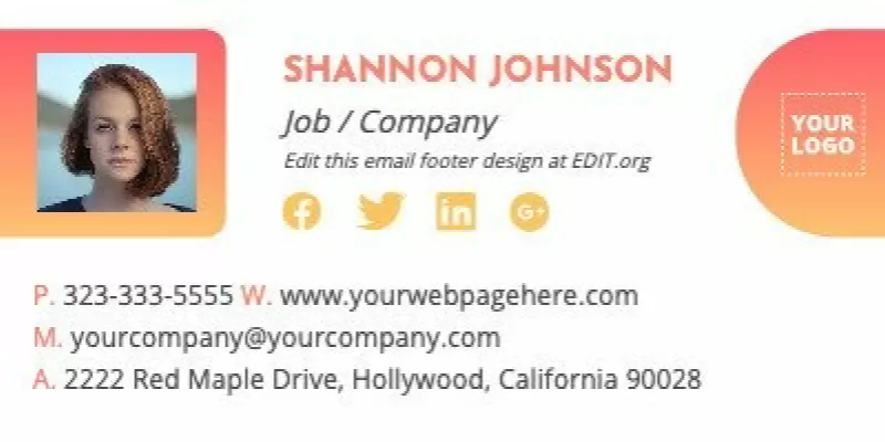 Editable business email signature examples