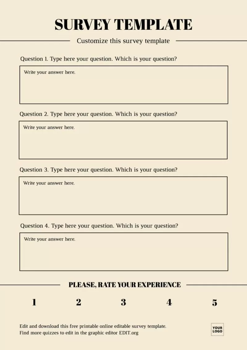 Free survey template sample to edit online, download and print