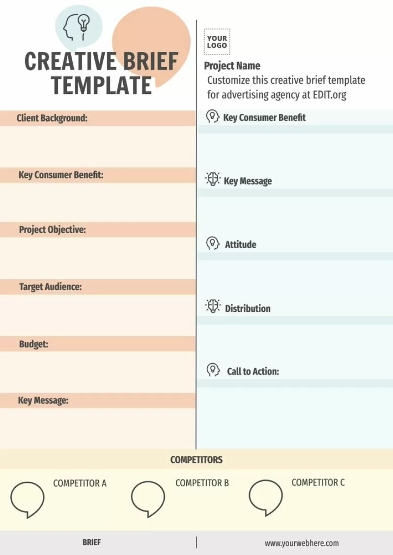 Customizable graphic design creative brief template