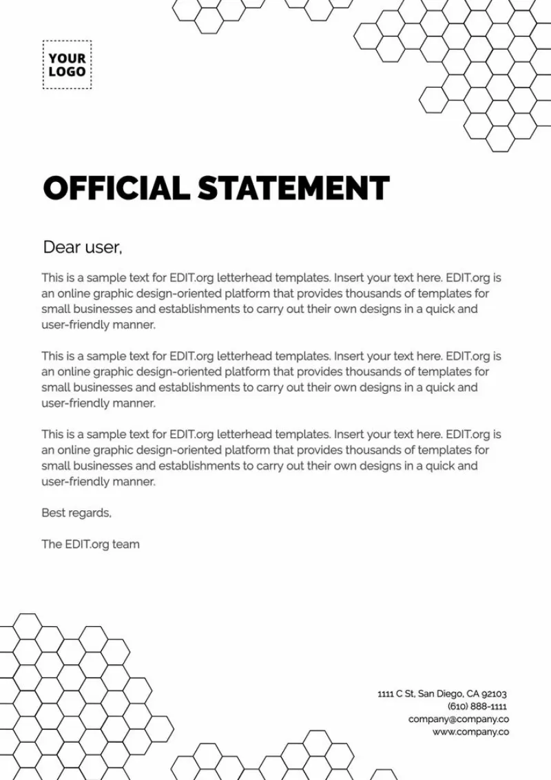 Free letterhead maker for businesses to edit online
