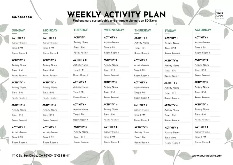 Free online weekly planner template